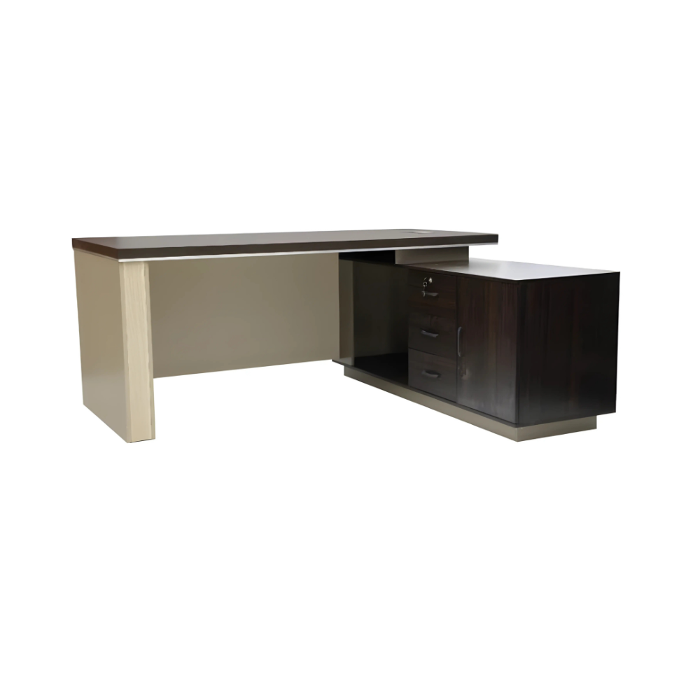 Jassper Executive Wooden L shape 160 CM office Desk Table with 3 Drawers