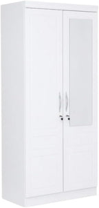 VESE 2 Door Wooden Wardrobe, Cabinet Cupboard Engineered Wood Perfect Modern Stylish Heavy Duty With Mirror