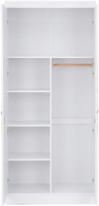VESE 2 Door Wooden Wardrobe, Cabinet Cupboard Engineered Wood Perfect Modern Stylish Heavy Duty With Mirror