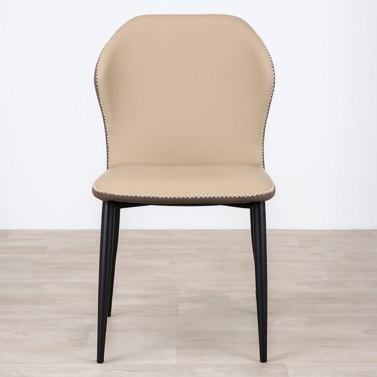 Dining Table 4 seater Marbel Top Table with Pu Leather Chairs 1+4  Beige Color