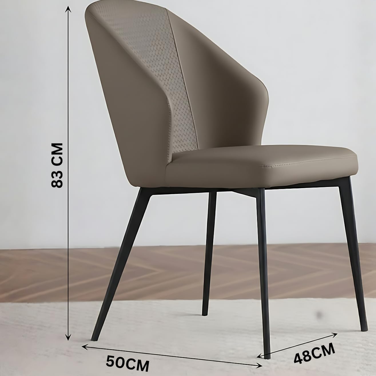 Dining Table 6 seater Marbel Top Table with Pu Leather Chairs 1+6 Grey Color