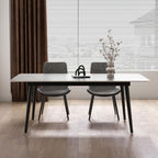 Jassper Dining Table 4 seater Marbel Top Table with Pu Leather Chairs 1+4