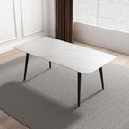 Jassper Dining Table 4 seater Marbel Top Table with Pu Leather Chairs 1+4