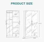 Mehruddin 2 Door Wooden Wardrobe With Mirror and drawer