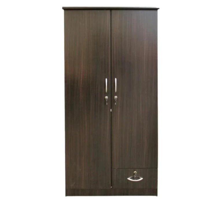 Orviston 2 Door Wooden Wardrobe With Lockable drawer