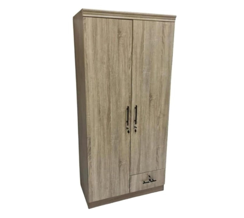 Orviston 2 Door Wooden Wardrobe With Lockable drawer