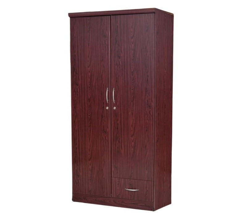 Orviston 2 Door Wooden Wardrobe With Lockable drawer