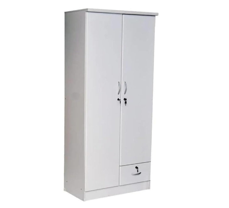 Orviston 2 Door Wooden Wardrobe With Lockable drawer